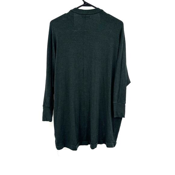 American Eagle Size Small Cardigan Gray Open Front 3/4 Sleeve Lightweight Cocoon - Picture 2 of 5